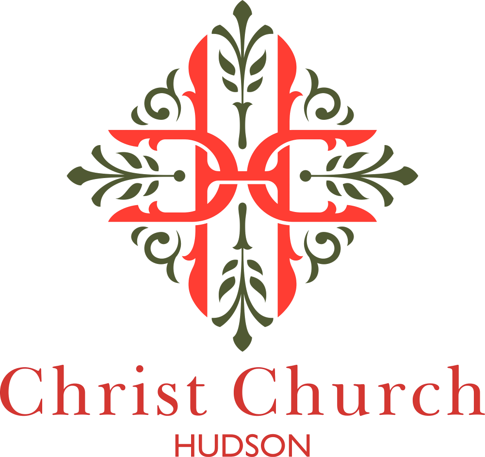 Christ Church Hudson olive green and pink logo